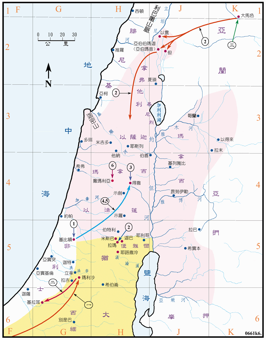 王上图六 (066) 南北两国对峙Wars between the North and the South Kingdoms ( 原图 ) ( 地图说明 )