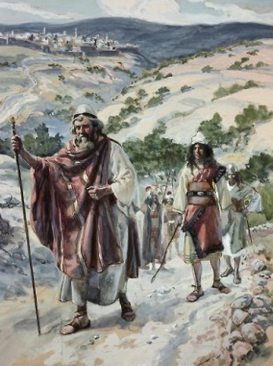 上图:19世纪末法国画家詹姆斯·迪索(James J. Tissot)的油画:大卫逃离耶路撒冷,登上橄榄山。