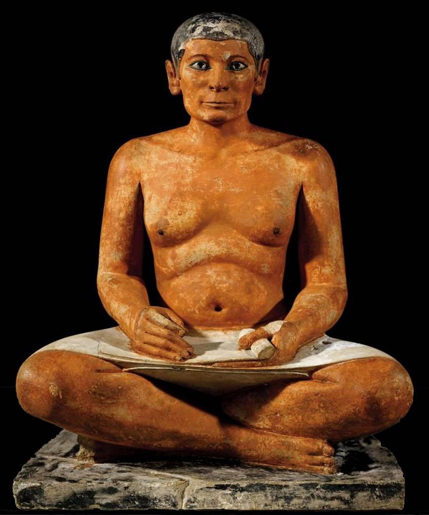 上图:古埃及旧王国时期的抄写员雕塑(主前2620-2500年),现藏于卢浮宫。盘腿而坐是古埃及抄写员的常用姿势,古代希伯来文士(Sofer)也采用类似的姿势。抄写圣经是一件艰巨的工作,出埃及记三十六到三十九章并不是轻轻松松地把二十五到三十一章的经文抄过来,而是需要付出很大的代价,认认真真地把每一个建造步骤记录下来,与山上的样式对照。