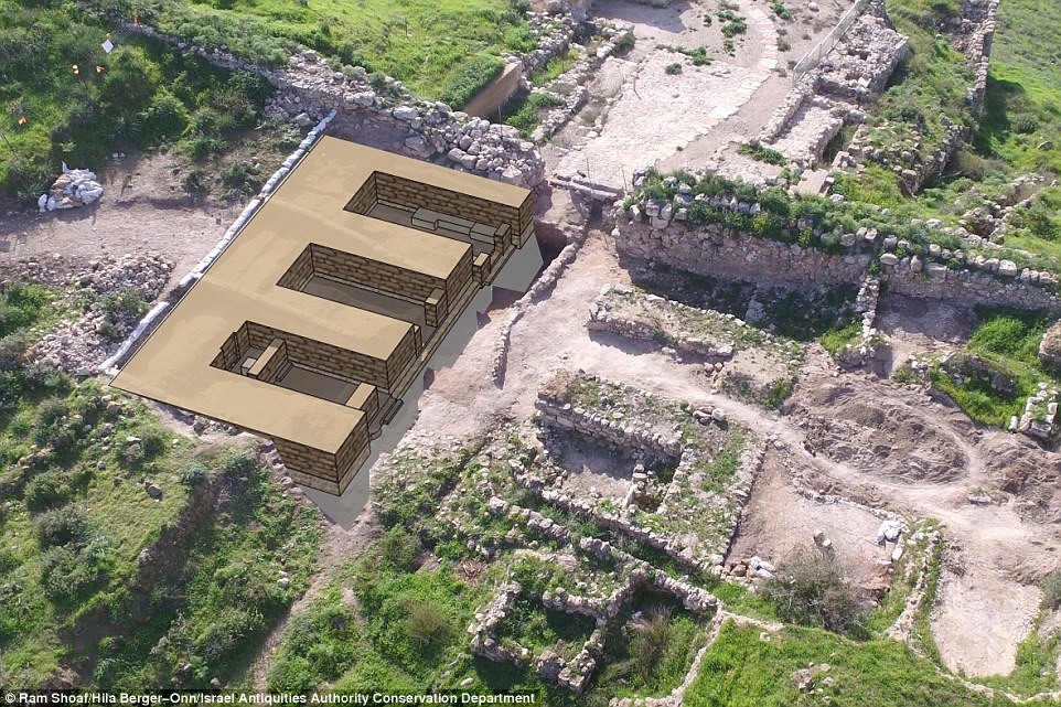 上图:拉吉(Lachish)城门口的遗址及复原示意图。从城门进来,两侧各有3个房间,平时作为交易、诉讼、公告的公共会所,战时作为防御工事。基色、米吉多、夏琐、撒玛利亚和但的遗址都有相同的城门结构。