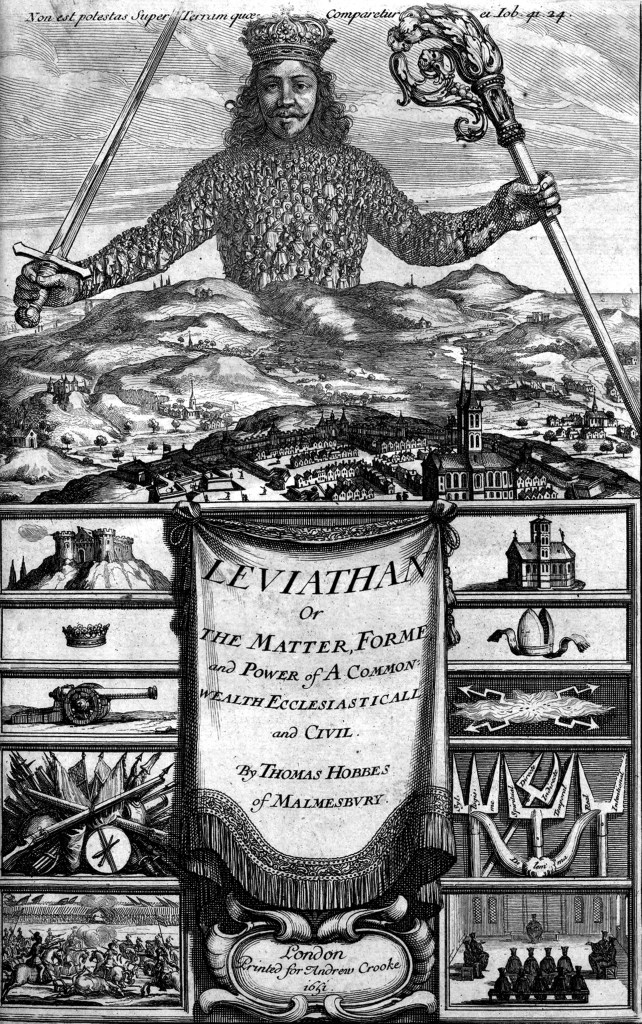 上图：英国政治哲学家托马斯·霍布斯（Thomas Hobbes）于1651年出版的《利维坦》（Leviathan）封面，上方用拉丁文写着：「在地上没有像它造的那样，无所惧怕」（伯四十一33），下方两侧分别代表了政治和宗教的力量。「利维坦」是旧约中的怪兽「鳄鱼」（伯四十一1）的音译，在本书中比喻强势的国家。该书分为四部分：论人、论共同体、论基督徒共同体、论黑暗王国，系统阐述了国家学说，探讨了社会的结构，其中的人性论、社会契约论、以及国家的本质和作用等思想，成为现代西方政治哲学的基础。 圣经赋予政府的职责不是包办一切，而是「秉公行义」（代上十八14；代下九8），使百姓「可以敬虔、端正、平安无事地度日」（提前二2）。因此，君王、祭司、先知和审判官只是被赋予有限资源的「小政府」，以便让神的百姓可以自由地为个人的本分在神面前作出明智的选择，并且自己为选择的后果负责。但是，当人民不相信神、不相信永恒的时候，唯一的盼望只在地上、就在今生。因此，人不再是基督身体里不可或缺的肢体，而是利维坦巨人身上的一个细胞，为了巨人的健康、每个细胞都是可以牺牲的。因此，「大政府 Big government」将集中资源、包办一切，相信少数最聪明的人更有智慧拯救世界，相信少数最高尚的更有资格为民作主，相信目的可以使手段正义（The end justifies the means），相信社会可以不断进步、世界在不断牺牲之后可以变得更加美好。在历史上，大政府常常在基建、抗灾和战争方面比小政府更有效率，而更多的时候却是大胆假设、暴力推行，让人用自由交换利益、越来越倚赖政府。同时，为了解决世人都自以为「如神能知道善恶」（创三5）的天性，大政府必然要用各种形式的假先知来实施思想控制，最终是用撒但的思想来实现巴别塔式的统一，世人一起「拜那龙——因为牠将自己的权柄给了兽，也拜兽」（启十三4）。因此，大政府实际上就是敌基督模仿基督的统治，用地上的冒牌天国来代替神的国。进入二十一世纪以后，随着生产过剩、资本全球化、福利社会、数字支付、大数据、人工智能、网络技术的发展，世界上已经形成了一个巨大的「资本+科技+媒体+娱乐+教育+政治」的人本主义联合体，使控制全球的利维坦式大政府日益成为可能。